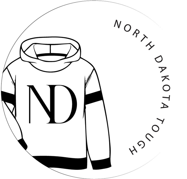 Sweater with "ND" and "North Dakota Tough.