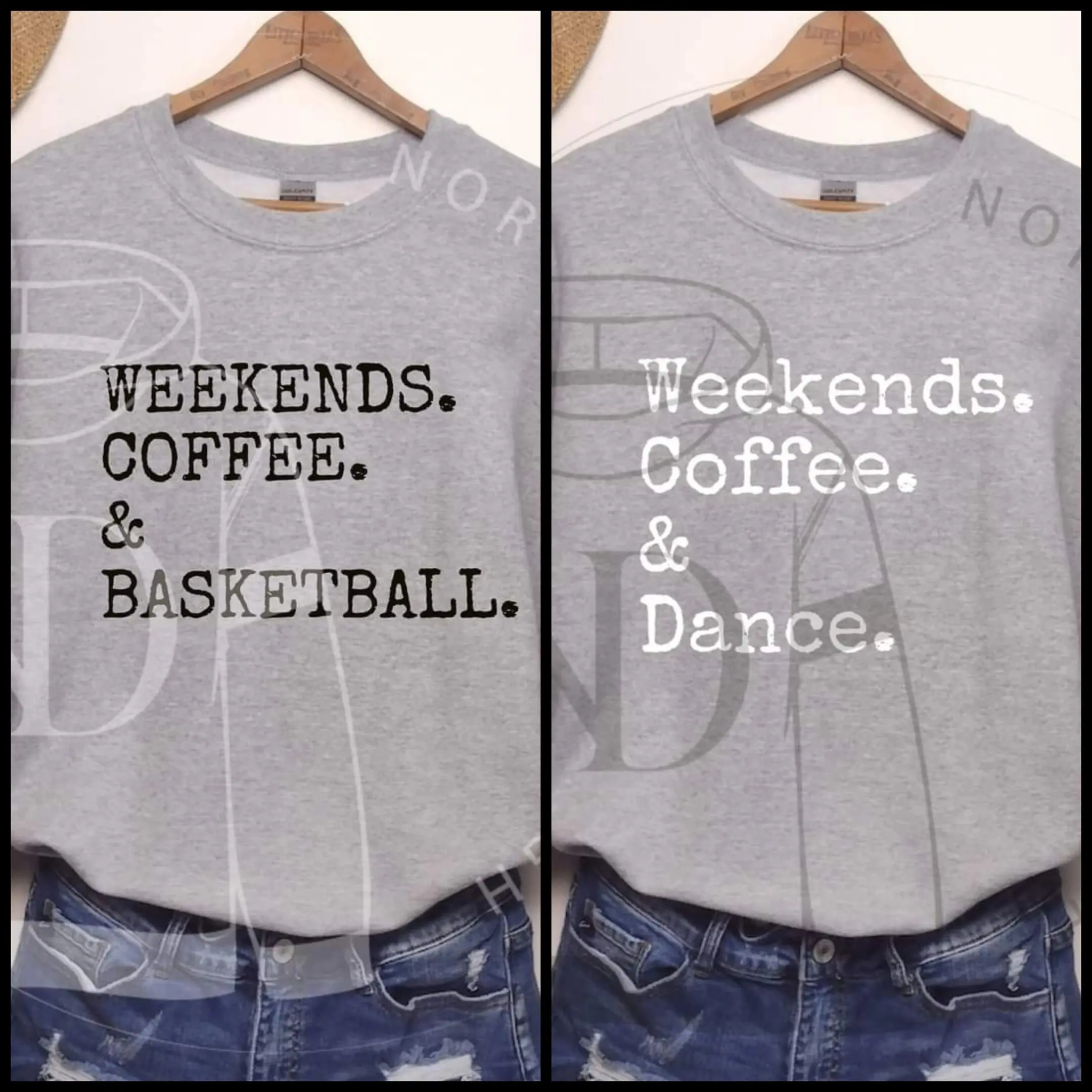 A couple of shirts that are hanging up