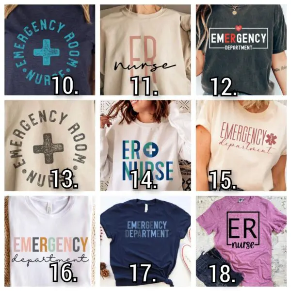 A bunch of different shirts that are on display