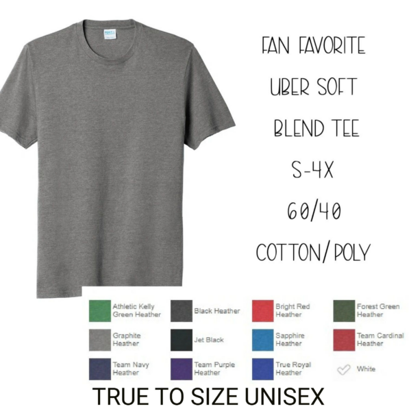 A gray shirt with many different colors of shirts.