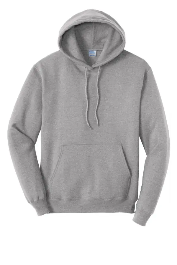 A gray hoodie with a white background