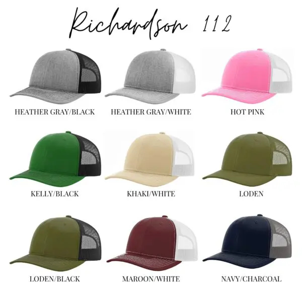 Richardson 1 1 2 trucker hat colors