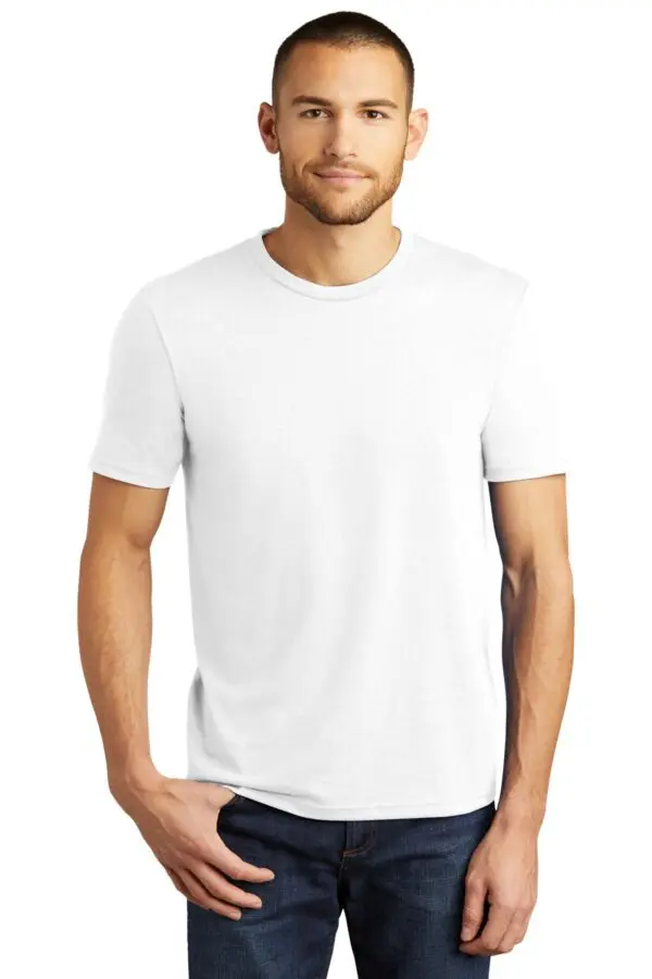 A man wearing white t-shirt and jeans.