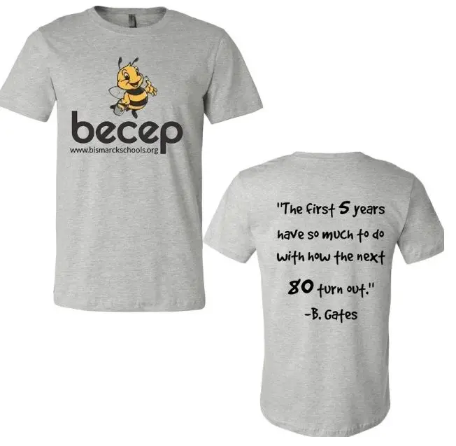 A t-shirt with the words becep written on it.