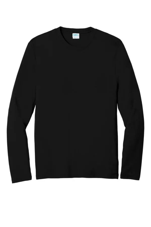 A black long sleeve shirt is shown.
