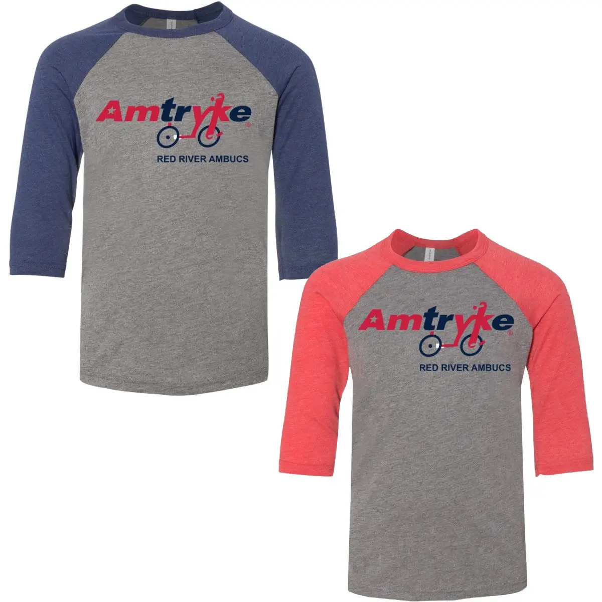 Two shirts with a bicycle logo on them.