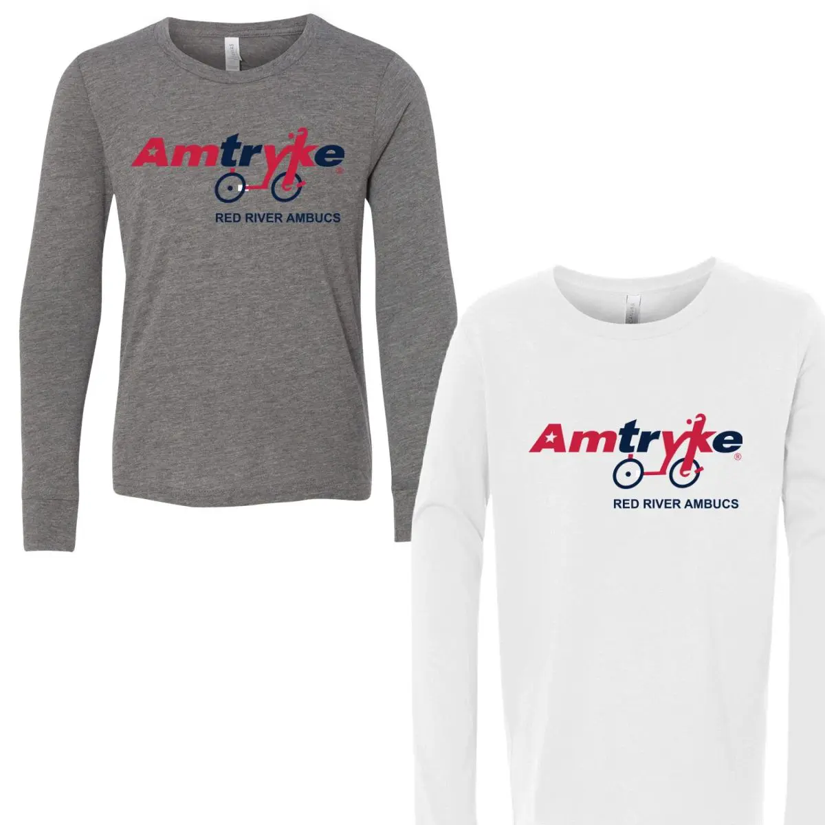 Two long sleeve shirts with a bicycle logo on them.