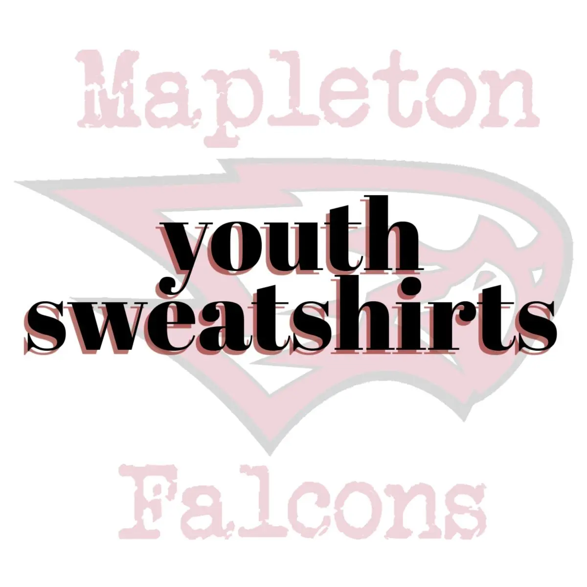 A red and black logo for the youth sweatshirts.