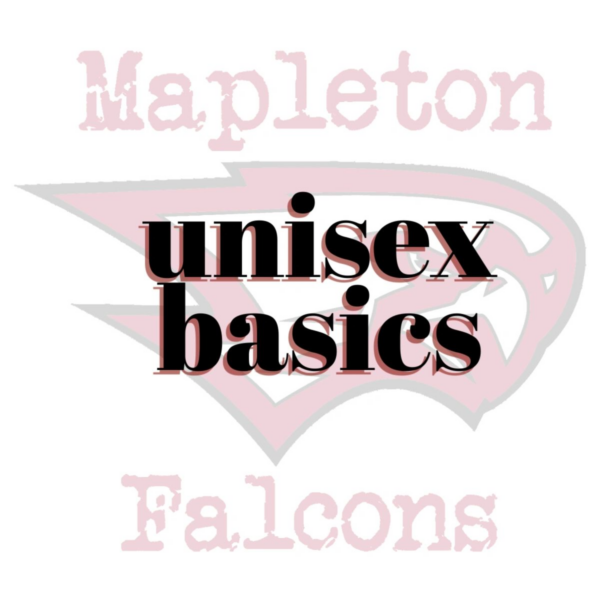 A black and white picture of the words " unisex basics."