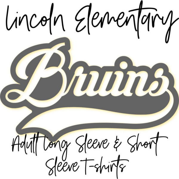 A black and white picture of the lincoln elementary bruins.
