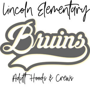 A black and white logo of the lincoln elementary bruins.