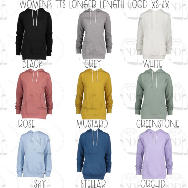 A bunch of different colored hoodies are lined up