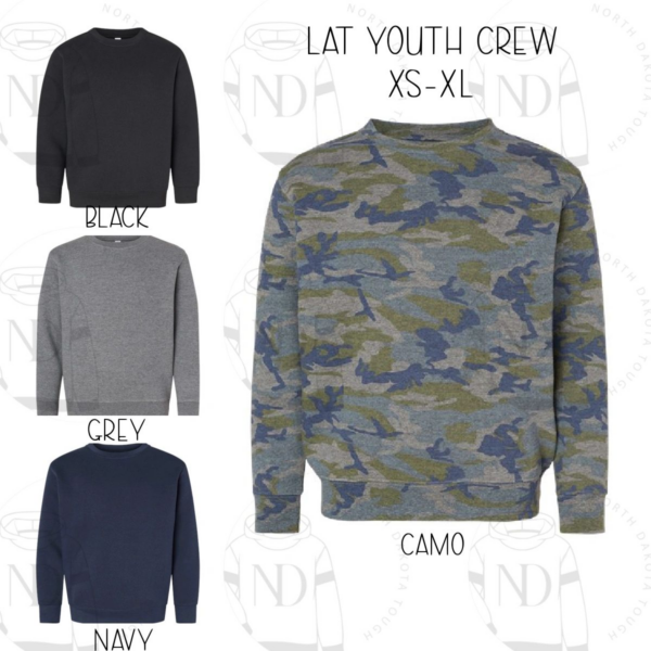A group of four different colored sweaters with various designs.