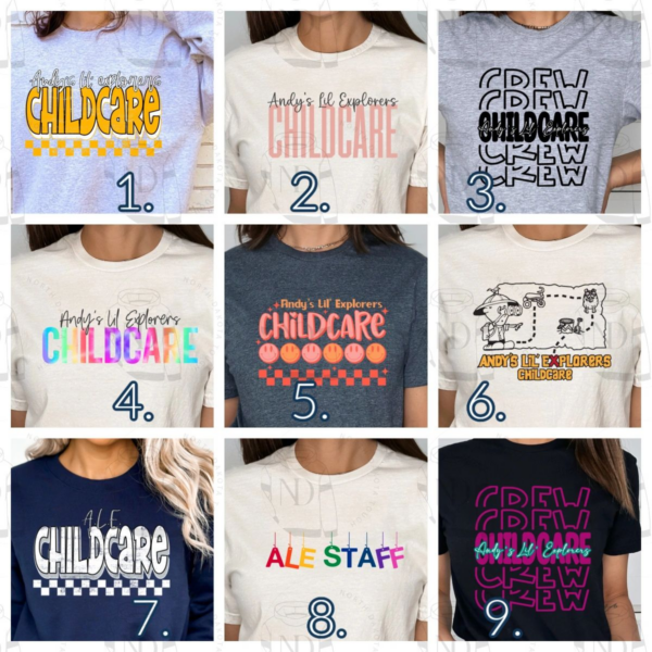 A bunch of different shirts that are on display