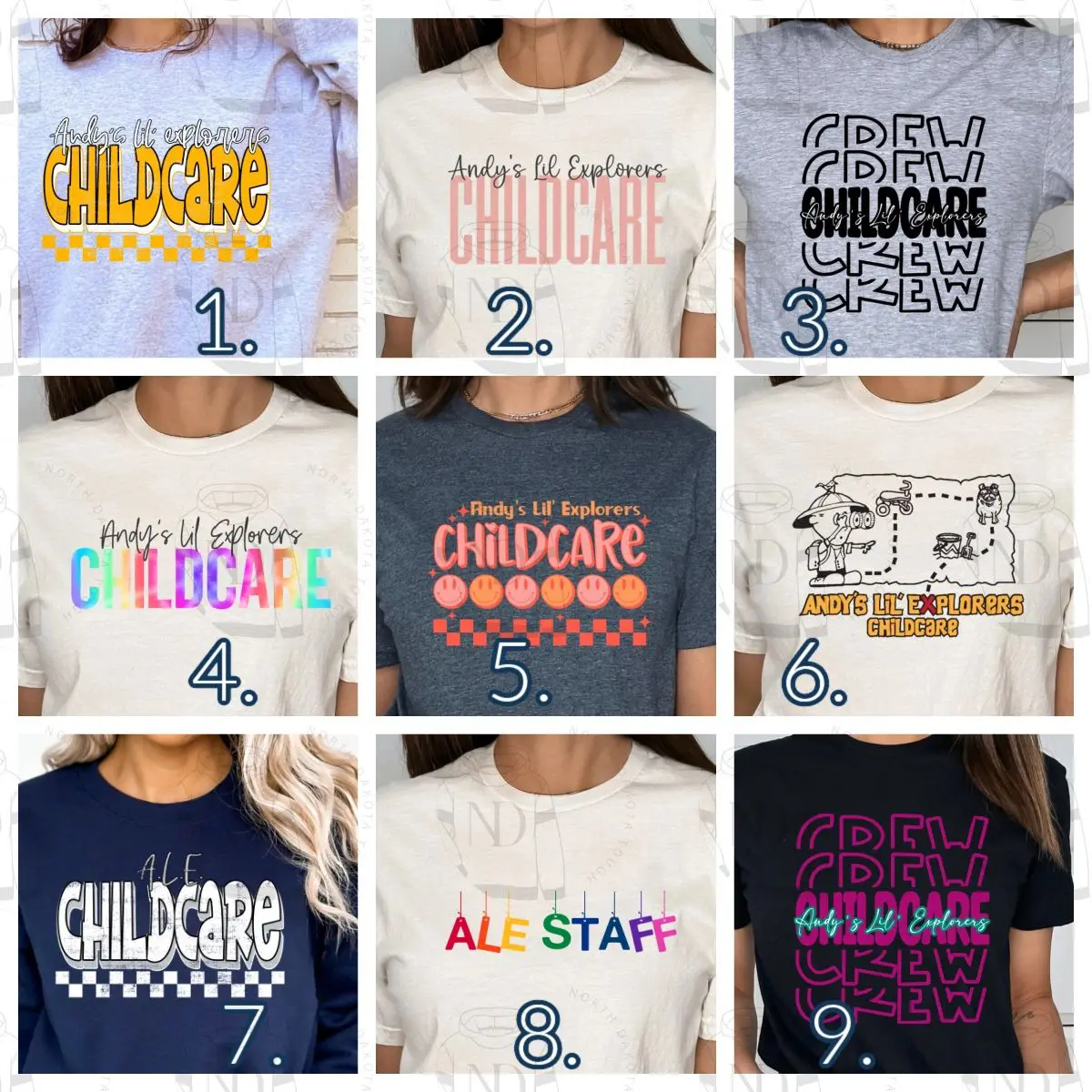 A bunch of different shirts that are on display