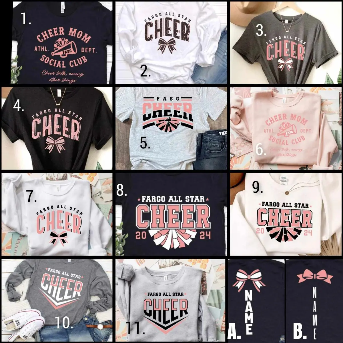 A bunch of different shirts that are on display