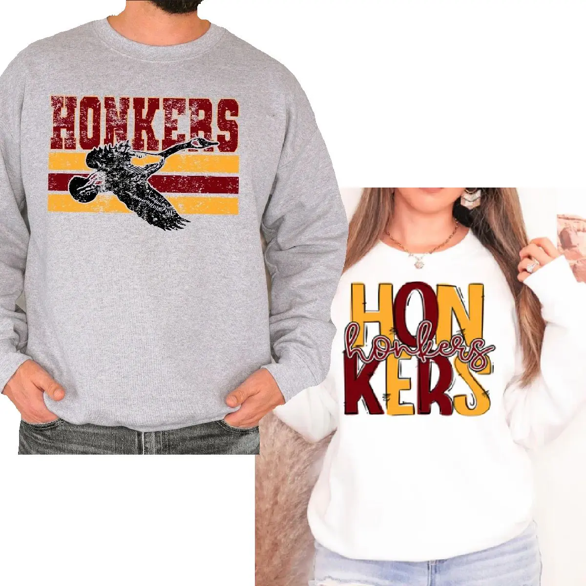 A couple of people that are wearing shirts