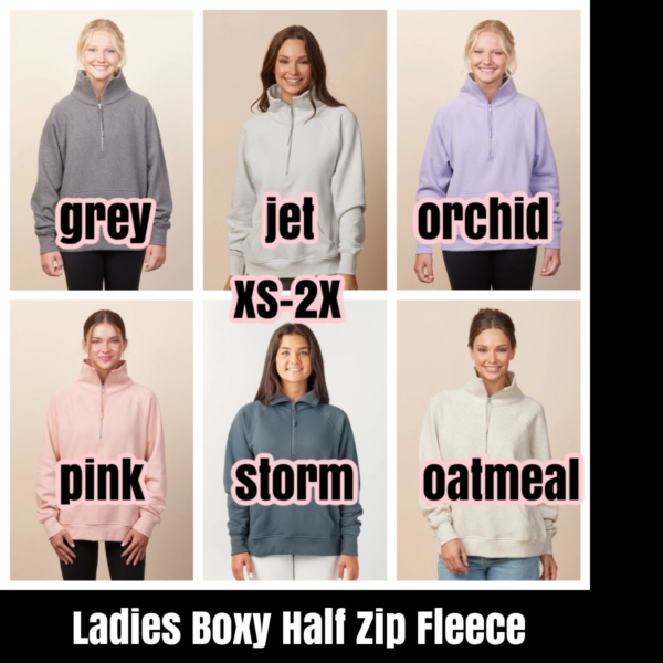 A bunch of different colored women 's jackets with names on them.