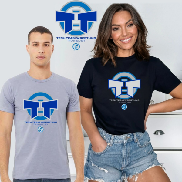 A man and woman wearing t shirts with the logo of national guard mortgage company.