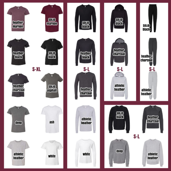 A collection of different types of clothing.