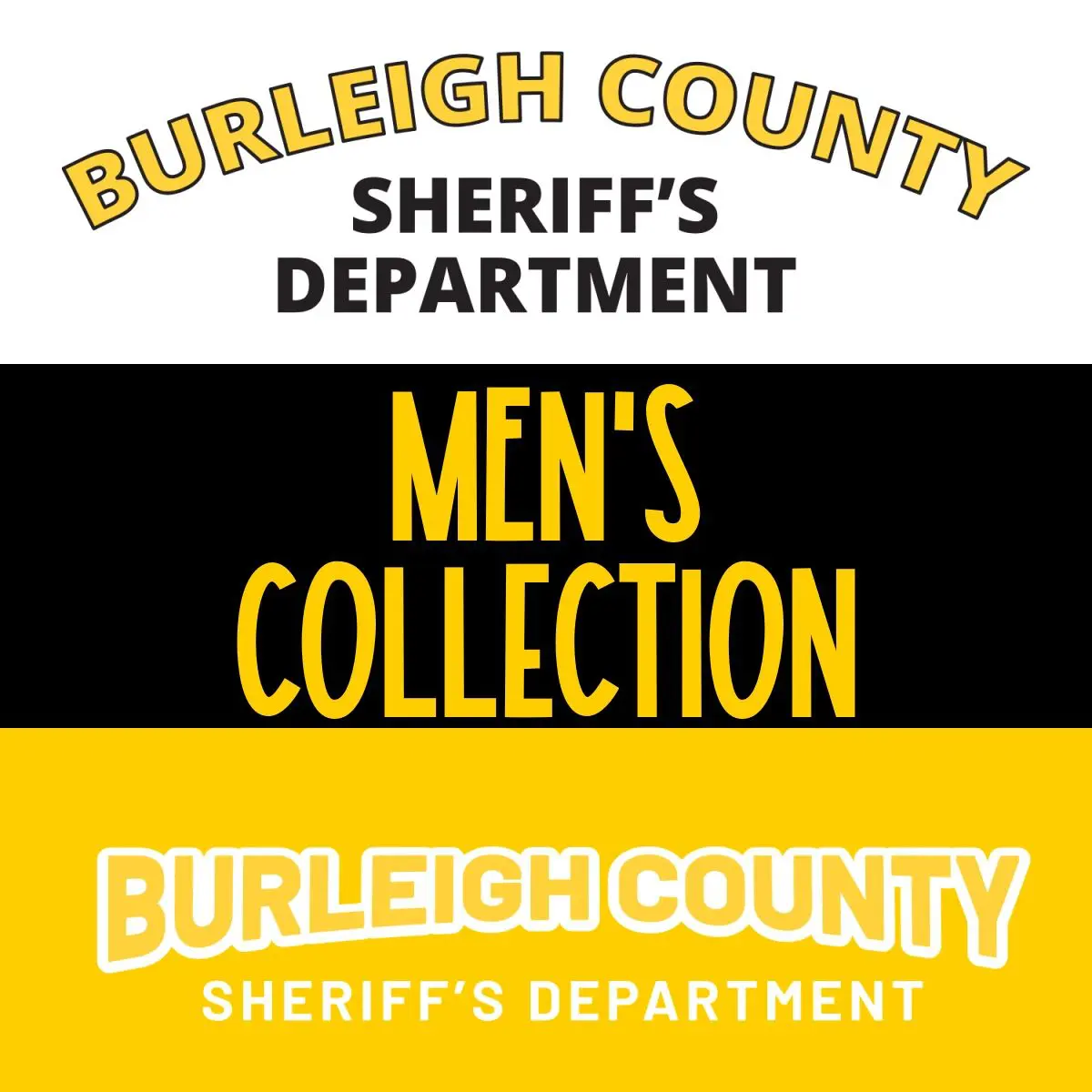A collection of burleigh county sheriff 's department men 's shirts.
