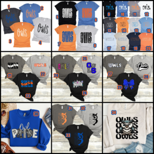 A bunch of different shirts that are on display