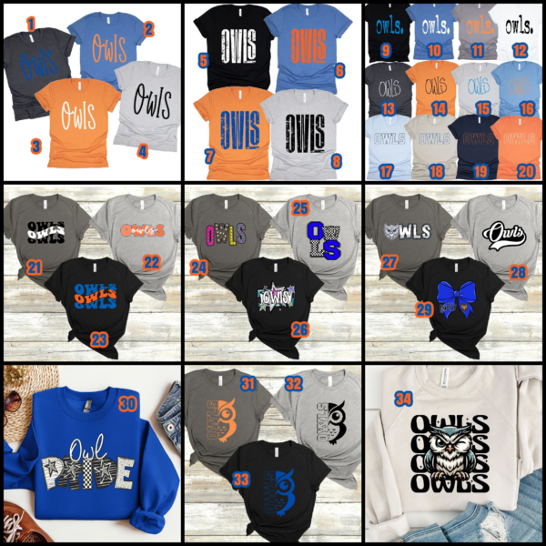 A bunch of different shirts that are on display