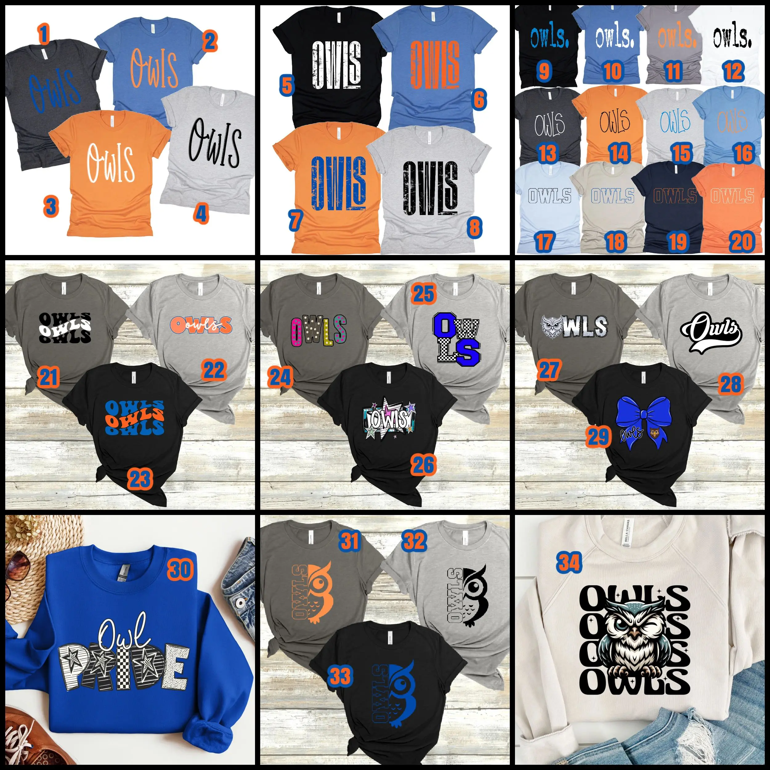 A bunch of different shirts that are on display