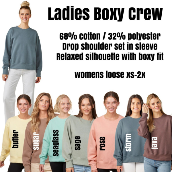 A group of women wearing different colored sweatshirts.