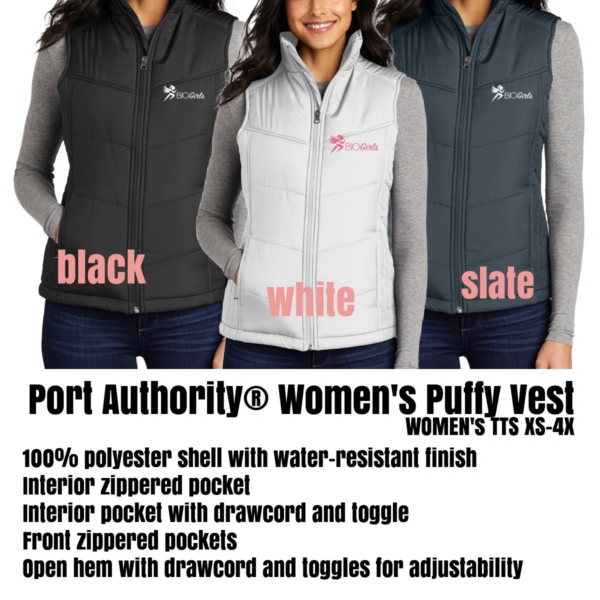 A group of women wearing different colors and sizes.