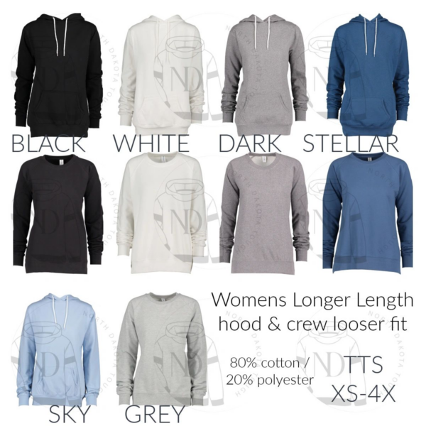 A bunch of different colors and sizes of hoodies.