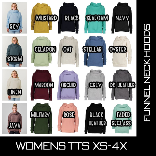 A bunch of different colors and sizes of hoodies