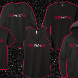 A group of six different shirts and hoodies.