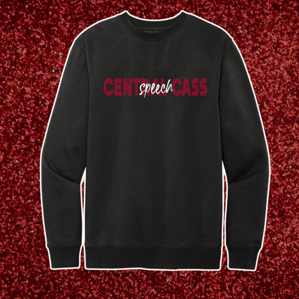 A black sweatshirt with the words " central cass ".