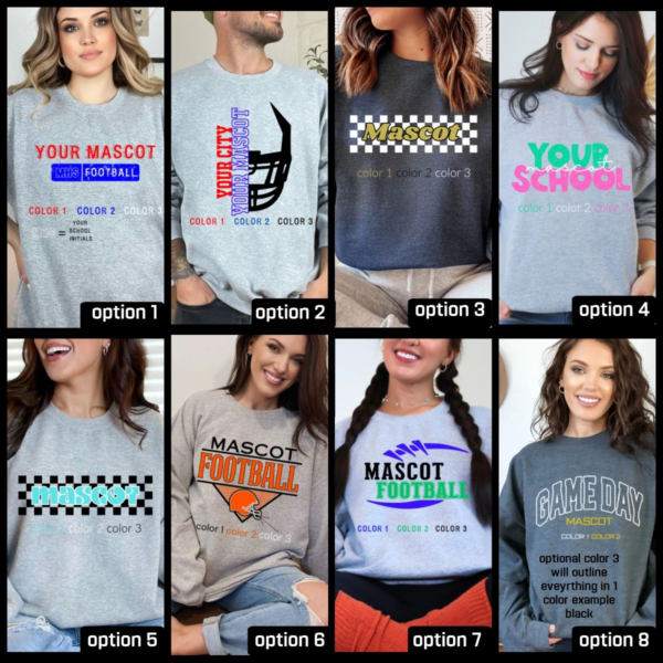 A bunch of different types of sweatshirts