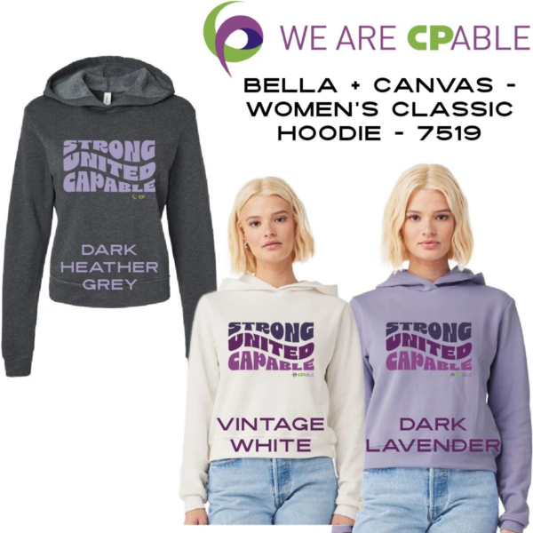 A group of women wearing different colored hoodies.