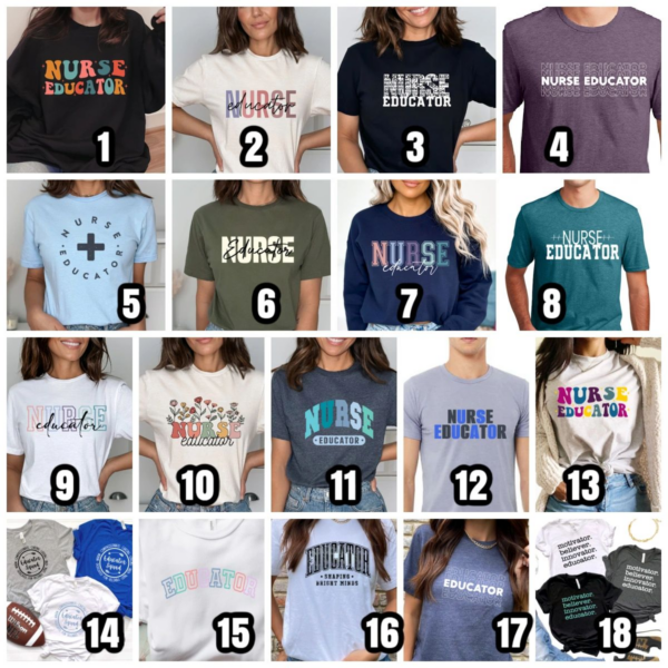 A bunch of different shirts that are on display