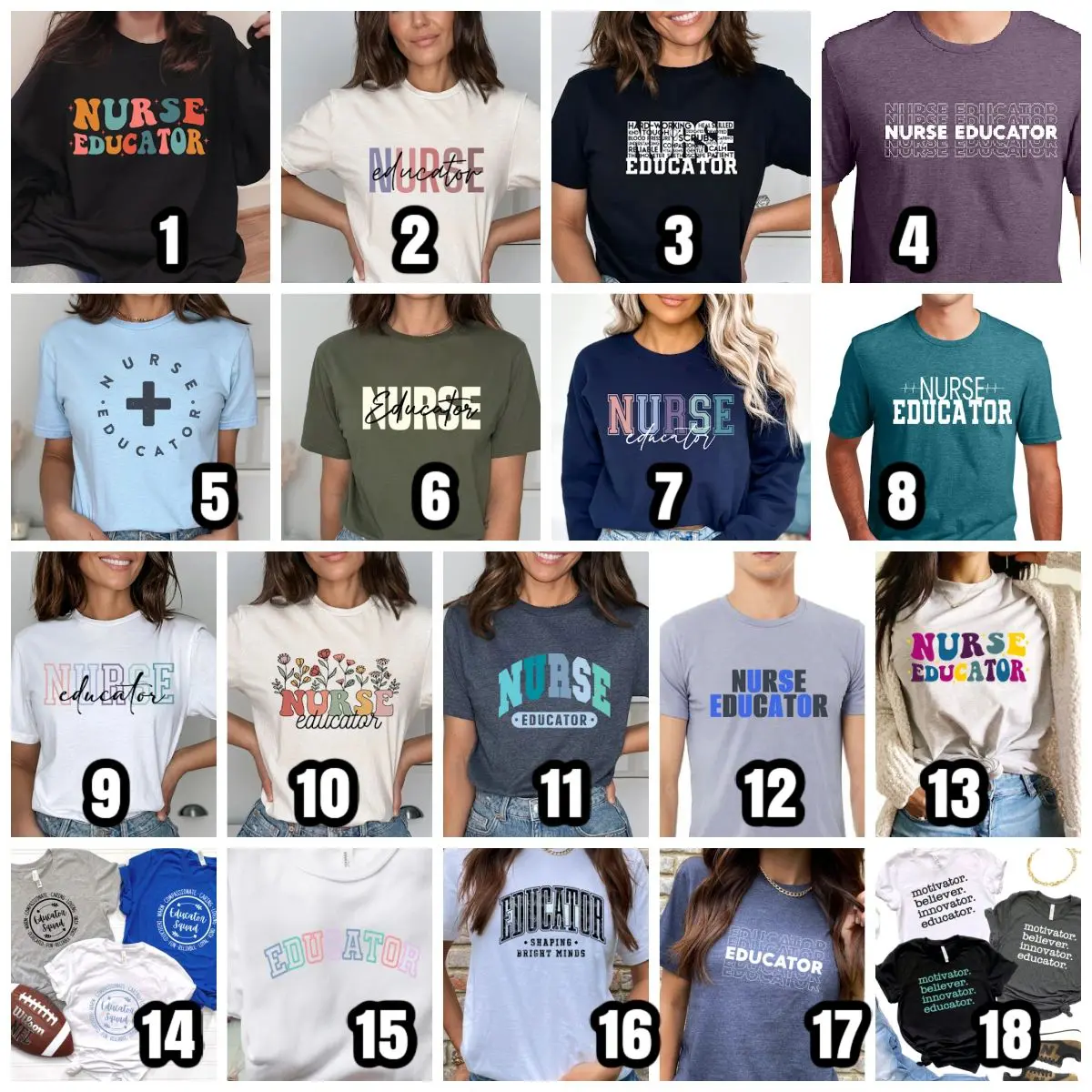 A bunch of different shirts that are on display