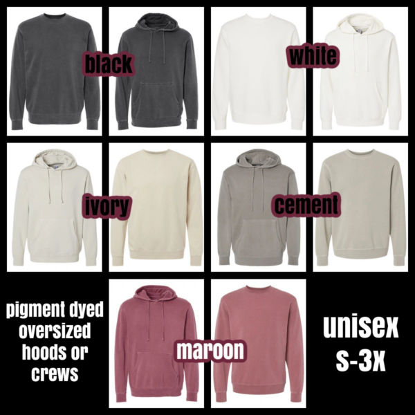 A bunch of different colors and sizes of hoodies