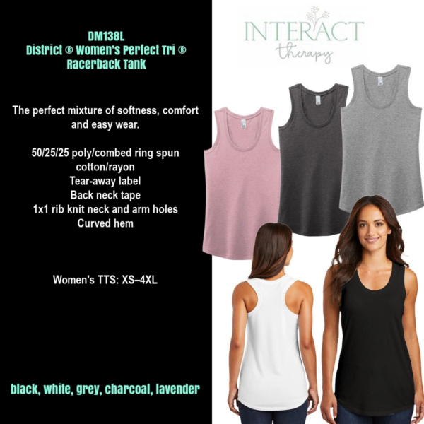 A black, white and gray tank top with different colors of the same color.