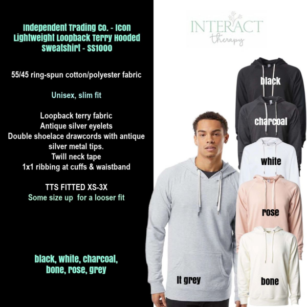 A group of different colored hoodies with different designs.