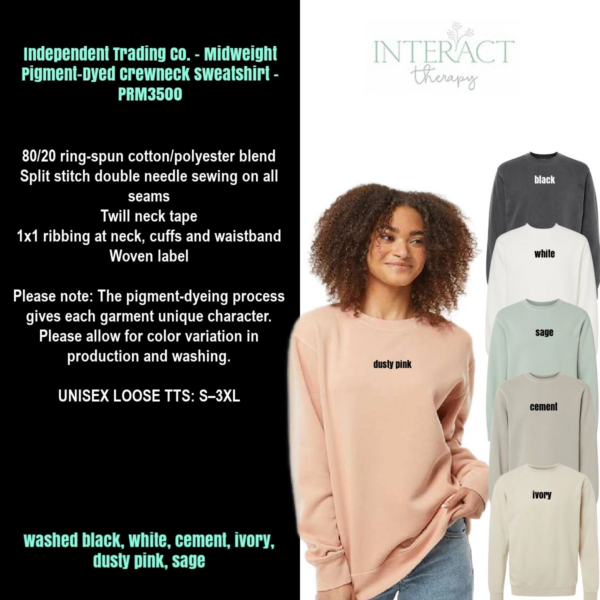 A group of different colored shirts with the words " interact " on them.