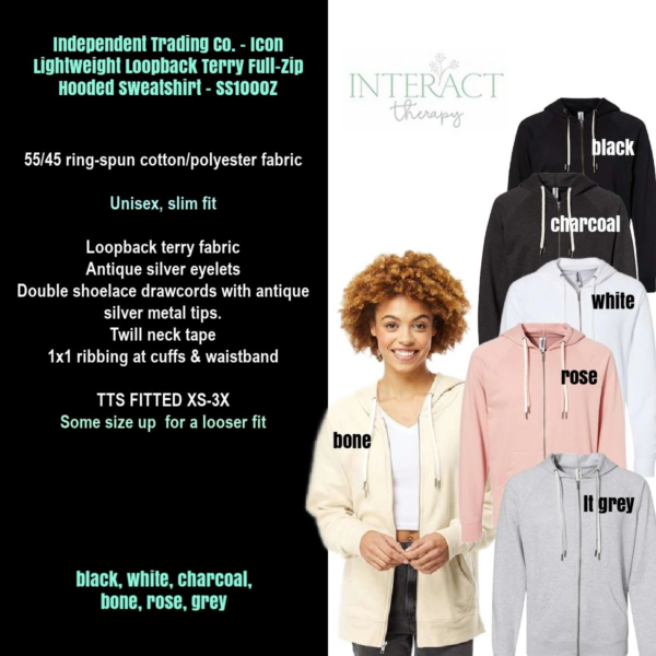A bunch of different colored jackets with the words " interact therapy ".