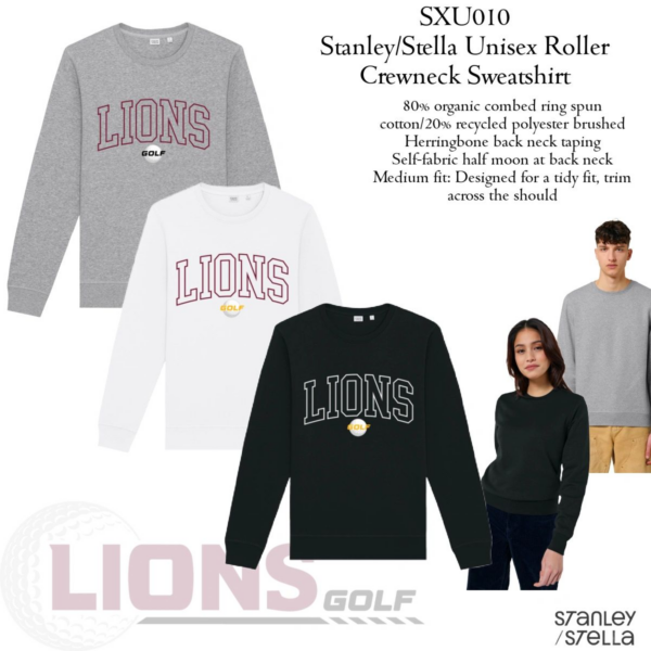 A group of three lions golf sweaters.