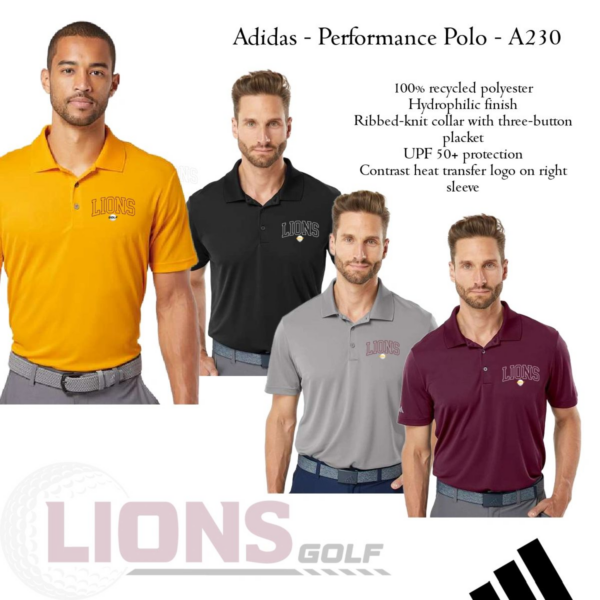 A group of men wearing different colored polo shirts.