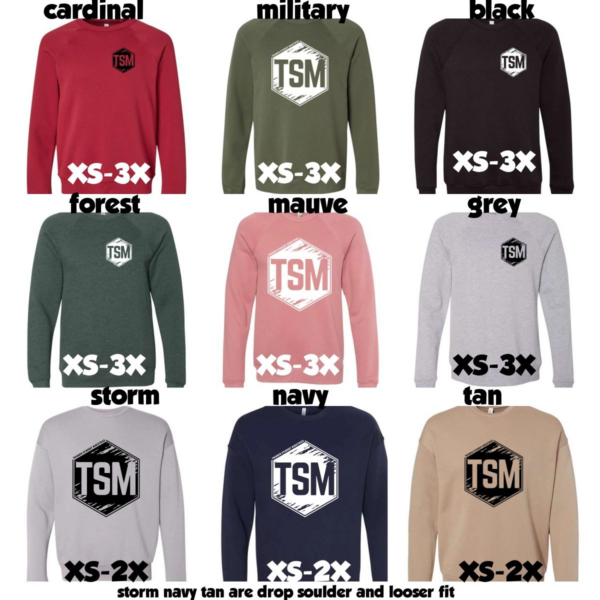 A group of different colored shirts with the same logo.