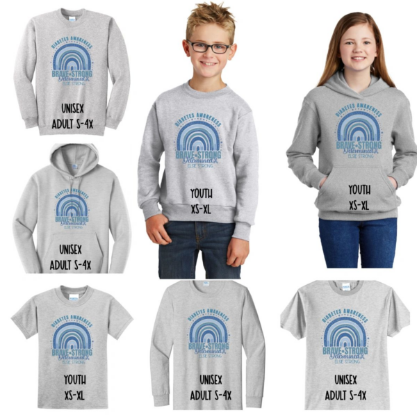 A group of kids wearing different shirts and hoodies.