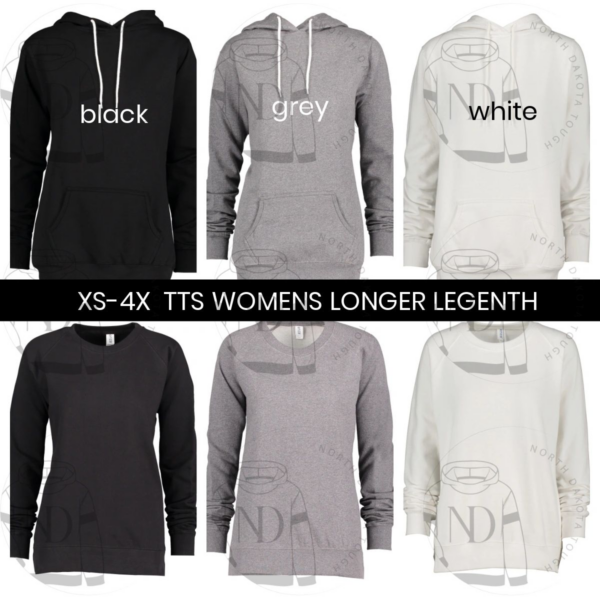 A bunch of different colored hoodies with the words " black, grey and white ".