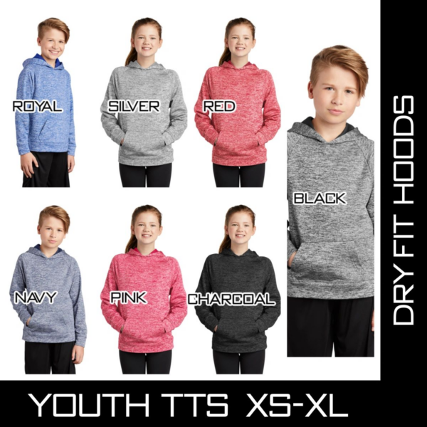A group of young people wearing different colored hoodies.