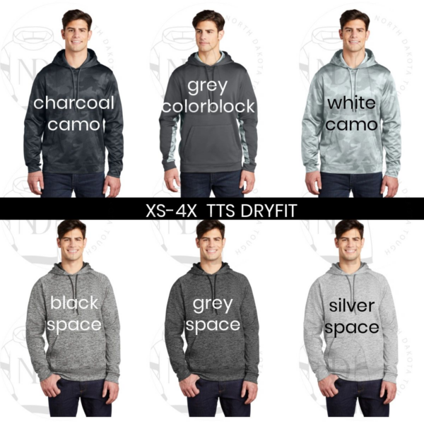 A group of men wearing different colors and sizes of hoodies.